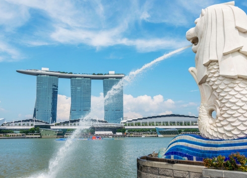 シンガポール_マーライオン像